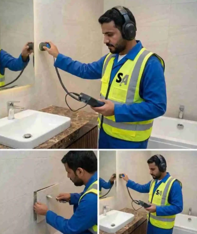 فحص مواسير المياه